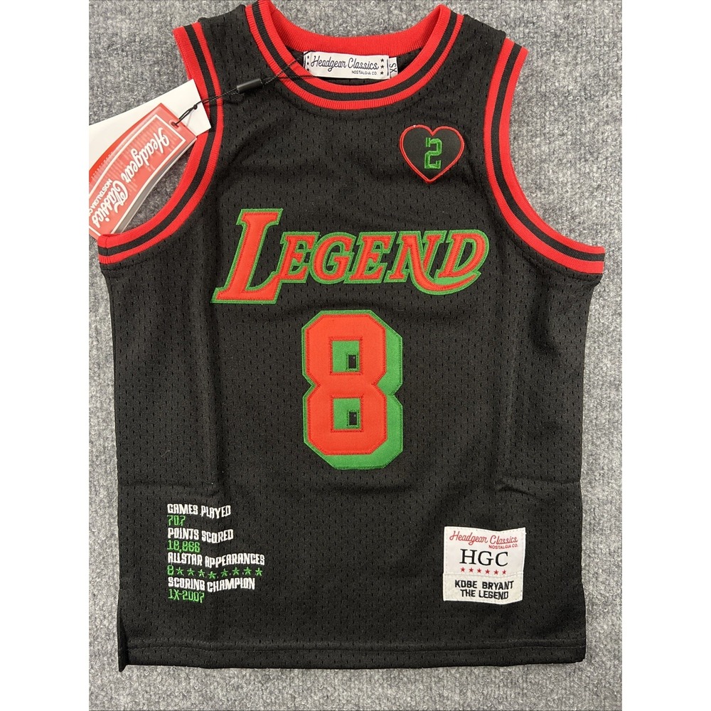 Headgear Classic Kobe Bryant #8 "the Legend" Mamba Grinch Basketball Jersey Y XS - Picture 1 of 6